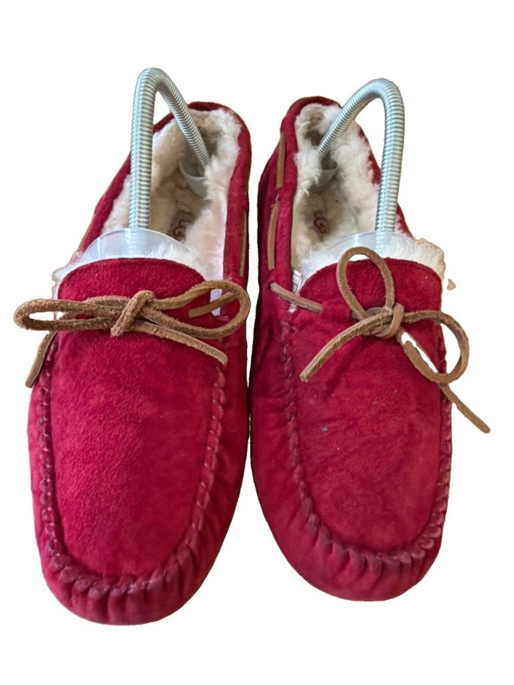 UGG Australia Dakota Red Suede Moccasin Slippers Women's Size 10 Style 5612 Cozy